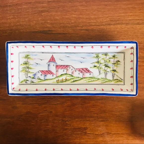Hand painted Bricolarte Portugal ceramic dish